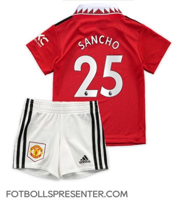 Manchester United Jadon Sancho #25 Hemmatröja Barn 2022-23 Kortärmad (+ korta byxor)